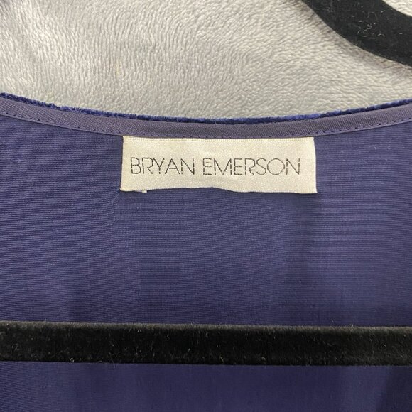 Vtg BRYAN EMERSON Women Velvet Cardigan OS Blue Button Front Event Casual 93-10 - Picture 3 of 9